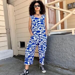 Nooworks Dutch garden Blue and White Jumpsuit